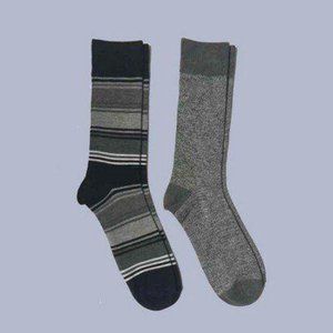 2pk Striped Novelty Crew Socks - Goodfellow Grey